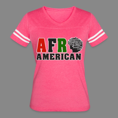 Afro American RBG - Women's V-Neck Football Tee