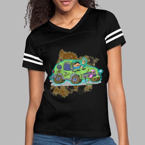 Ongher's UFO Crashed Car - Women's V-Neck Football Tee