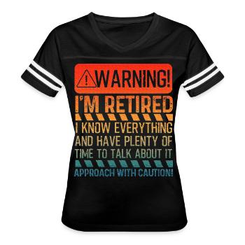 Retirement Design Retiree Retired Retirement - Women's V-Neck Football Tee - black/white - Front - Danielle (179cm)