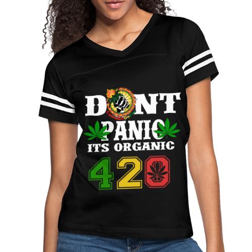 Joking 420 Organic Smoke Weed Marijuana Design - Women's V-Neck Football Tee