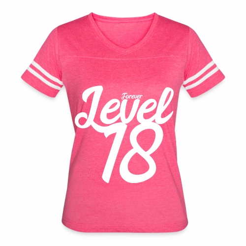 Forever Level 18 Gamer Birthday Gift Ideas - Women's V-Neck Football Tee