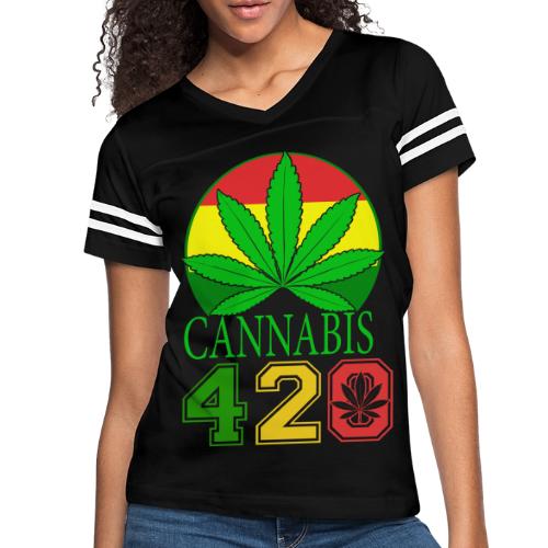 Teasing 420 Smokers Dream Weed Marijuana Design - Women's V-Neck Football Tee