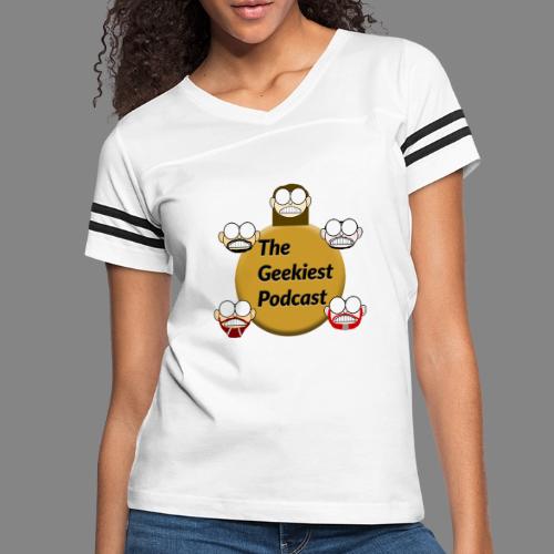 The Geekiest Podcast Logo - Women's V-Neck Football Tee
