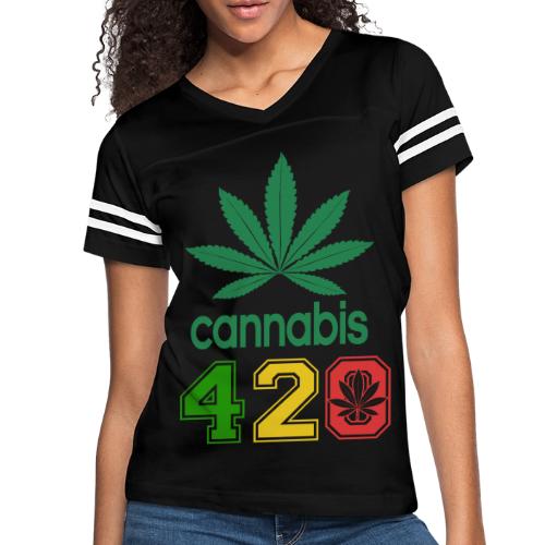 Light Hearted 420 Make It Legal Weed Marijuana - Women's V-Neck Football Tee