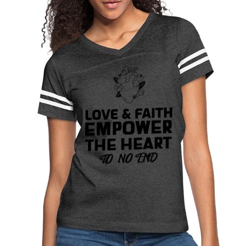 Love & Faith Empower The Heart To No End - Women's V-Neck Football Tee