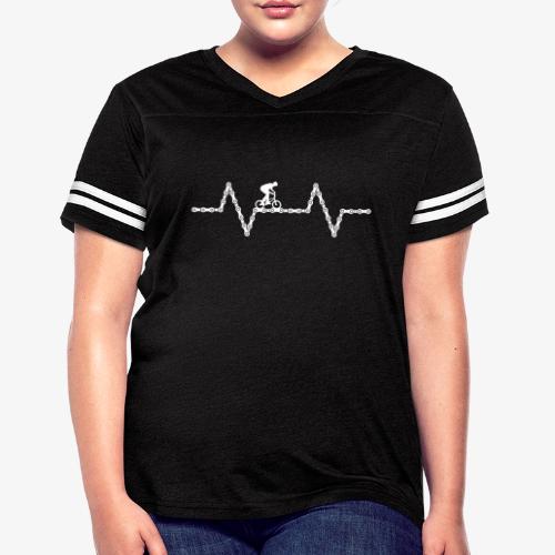bmx bike heartbeat - Women's V-Neck Football Tee