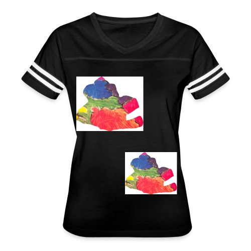paint patch - Women's V-Neck Football Tee