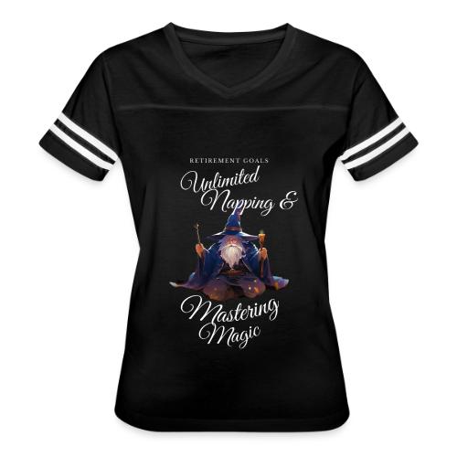 Retirement Goals: Nap & Magic - Women's V-Neck Football Tee