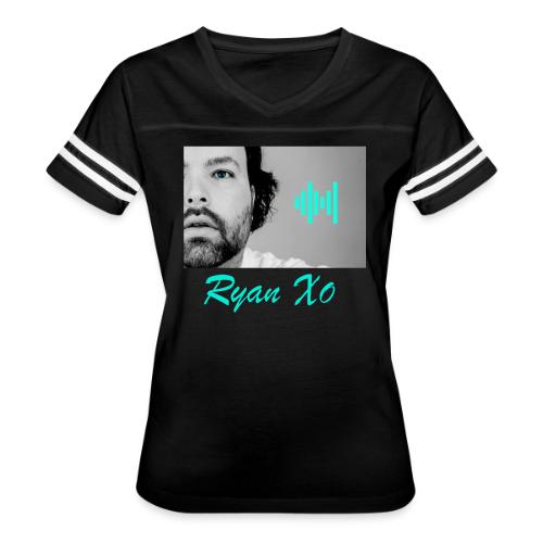 r - Women's V-Neck Football Tee