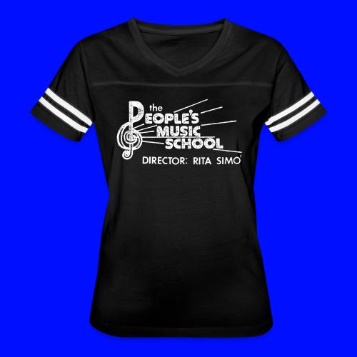 Retro Logo - White - Women's V-Neck Football Tee