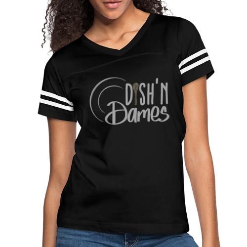 Dish'n Dames White & Gold Logo - Women's Vintage Sports T-Shirt
