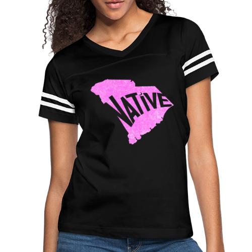 South Carolina Native_Pink - Women's V-Neck Football Tee