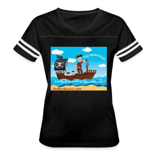 Holler Roast: For America! - Women's V-Neck Football Tee