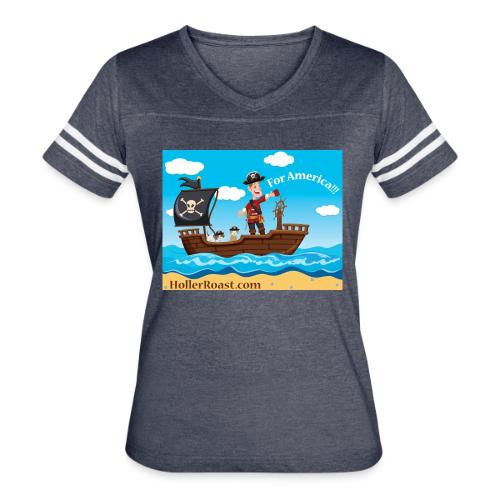 Holler Roast: For America! - Women's V-Neck Football Tee