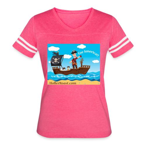 Holler Roast: For America! - Women's V-Neck Football Tee