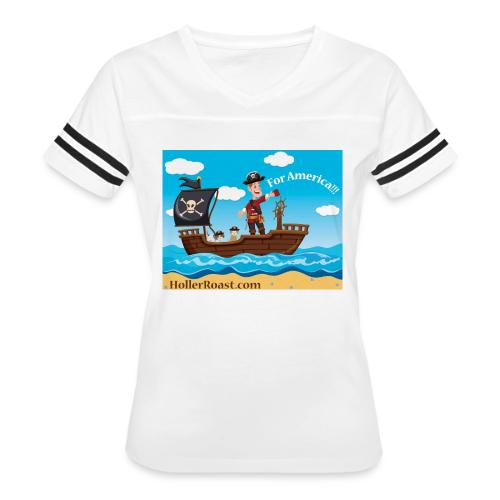 Holler Roast: For America! - Women's V-Neck Football Tee