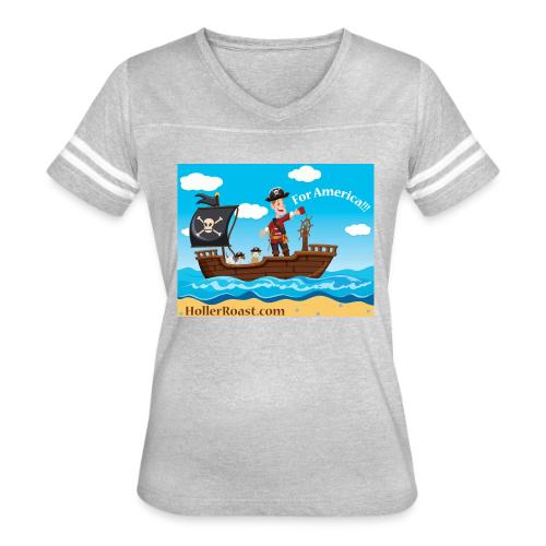 Holler Roast: For America! - Women's V-Neck Football Tee