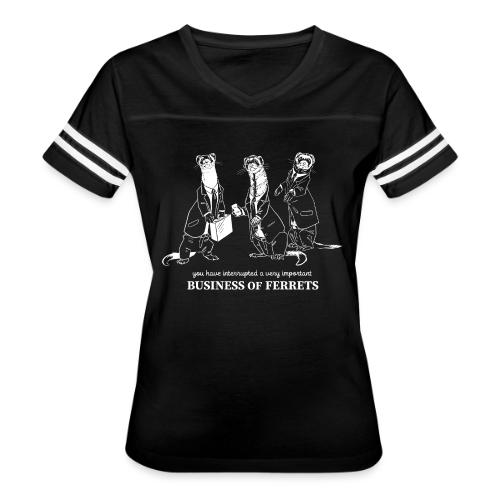 Business of Ferrets - Women's V-Neck Football Tee
