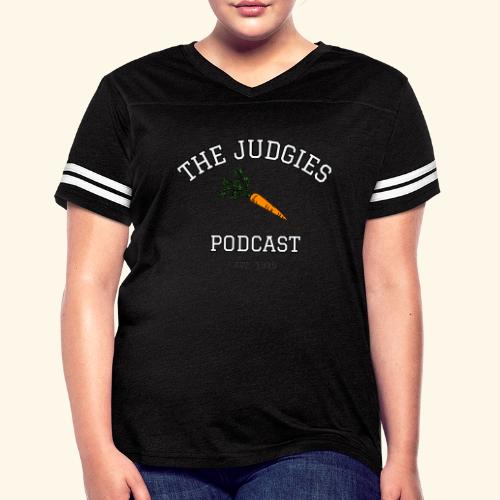 The Judgies Podcast Carrot College - Women's V-Neck Football Tee