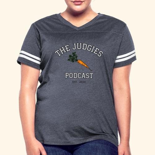 The Judgies Podcast Carrot College - Women's V-Neck Football Tee