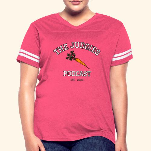 The Judgies Podcast Carrot College - Women's V-Neck Football Tee