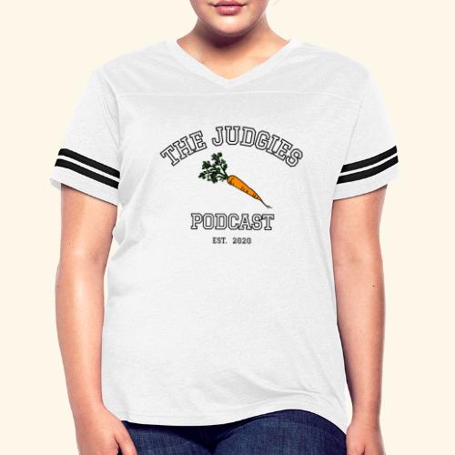The Judgies Podcast Carrot College - Women's V-Neck Football Tee