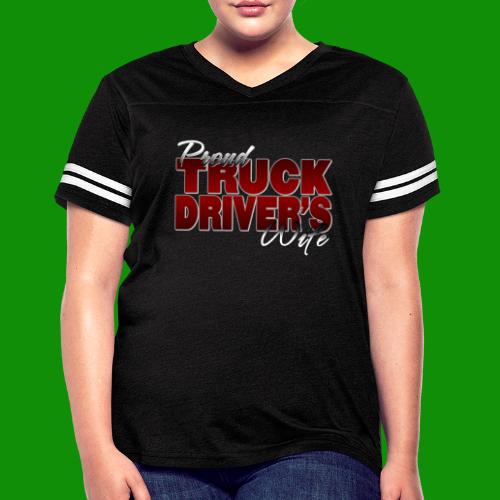 Proud Truck Driver's Wife - Women's V-Neck Football Tee