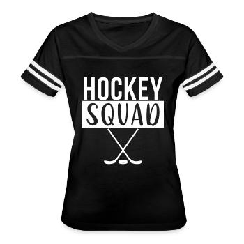 Hockey Squad Hockey Mom Hockey Aunt Hockey Player - Women's V-Neck Football Tee - black/white - Front - Danielle (179cm)