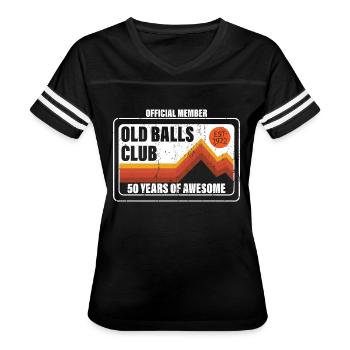 Men s Funny 50th Birthday Old Balls Club 50 - Women's V-Neck Football Tee - black/white - Front - Danielle (179cm)