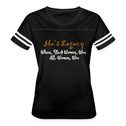 When Black Women Win, All Women Win - Women's V-Neck Football Tee