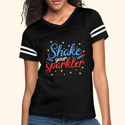 4th Of July Sparklers - Women's V-Neck Football Tee