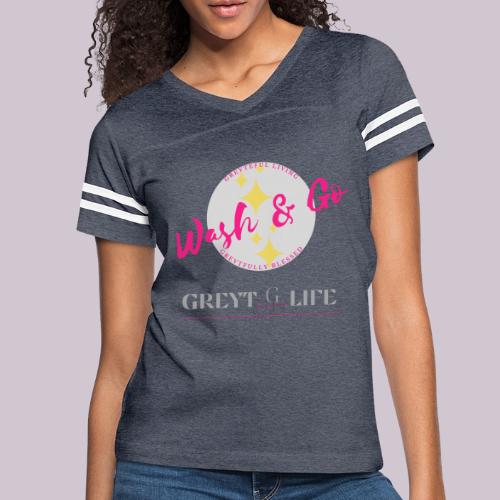 wash and go - Women's V-Neck Football Tee