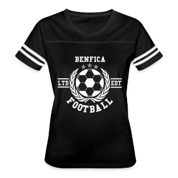 Benfica Football - Women's V-Neck Football Tee - black/white - Front - Danielle (179cm)