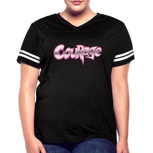 NEW COURAGE LOGO - Women's V-Neck Football Tee