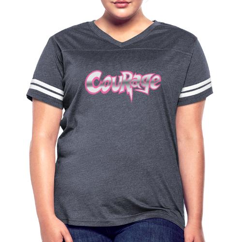NEW COURAGE LOGO - Women's V-Neck Football Tee