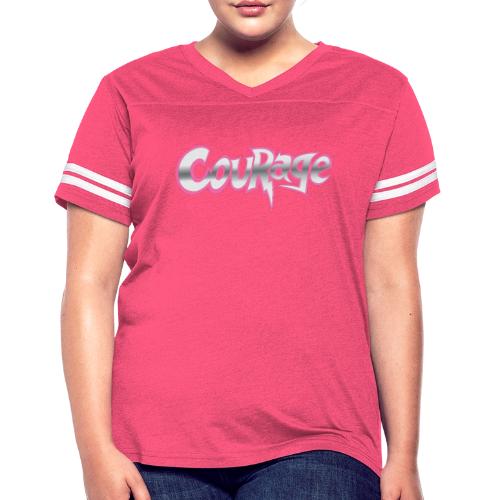 NEW COURAGE LOGO - Women's V-Neck Football Tee