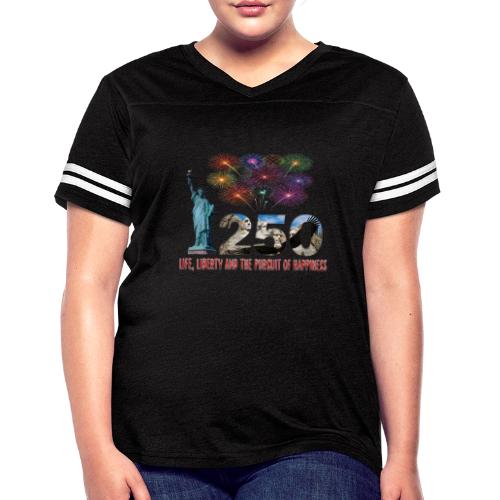 250 Years USA - Women's V-Neck Football Tee