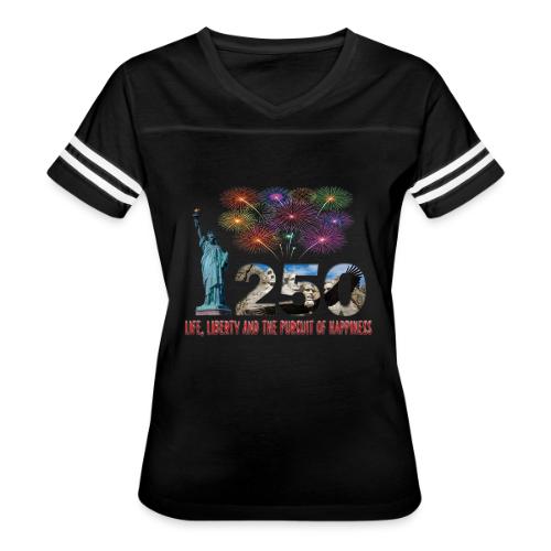 250 Years USA - Women's V-Neck Football Tee