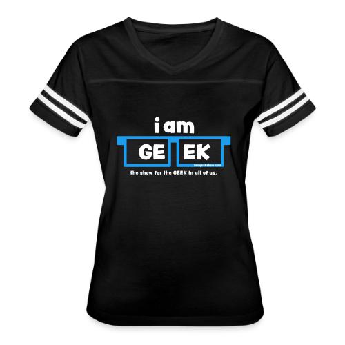 iamGEEK LOGO - Women's V-Neck Football Tee