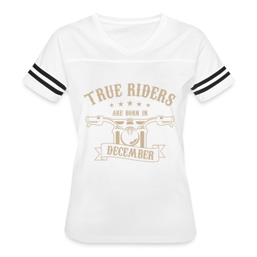 True Riders are born in December - Women's V-Neck Football Tee