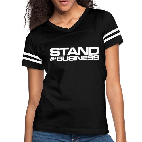 tshirt stand on business1 - Women's V-Neck Football Tee