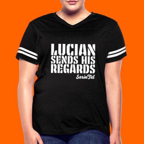 Lucian's Regards - Women's V-Neck Football Tee