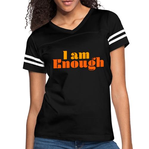 I Am Enough – Self-Love Affirmation Typography - Women's V-Neck Football Tee