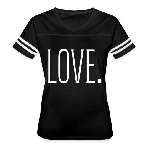Smoon City_Just Text 6 Love Thin White - Women's V-Neck Football Tee