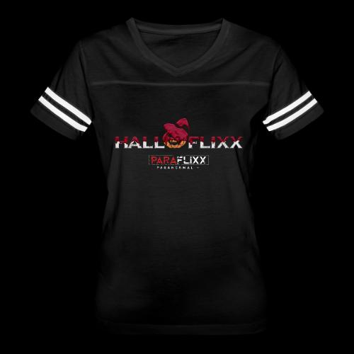 HALLOFlixx Apparel - Women's V-Neck Football Tee