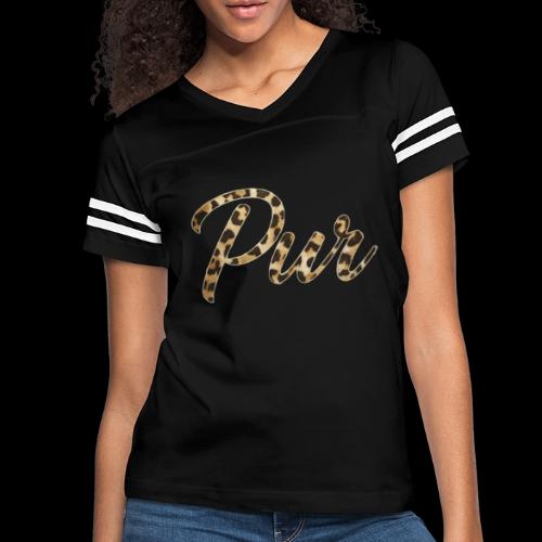 Pur Script - Women's V-Neck Football Tee