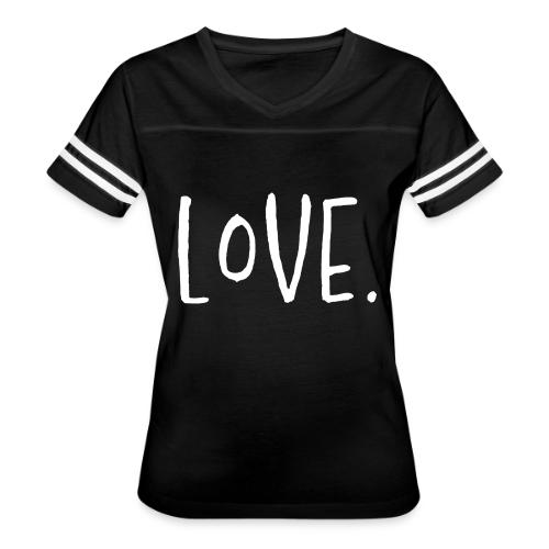Smoon City_Love Thin White2 - Women's V-Neck Football Tee