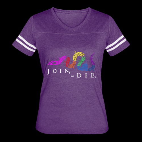 LGBTQIA Join or Die - Women's V-Neck Football Tee