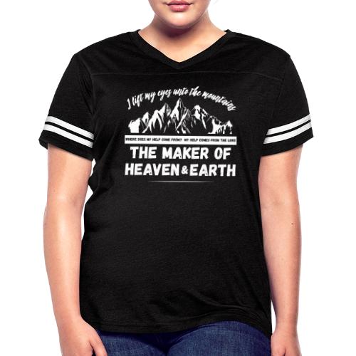Maker of heaven and earth psalms 121:1 - Women's V-Neck Football Tee
