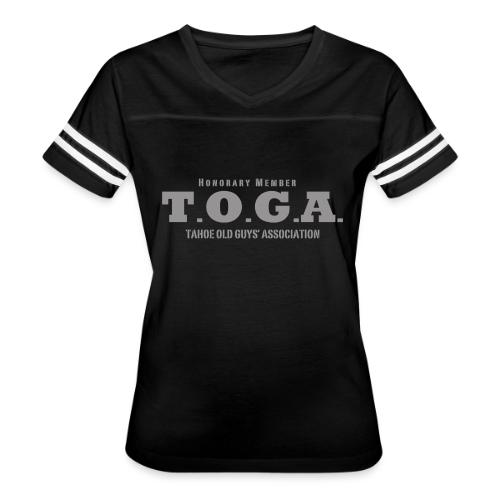 T.O.G.A. TOGA - Tahoe Old Guys' Association - Women's V-Neck Football Tee